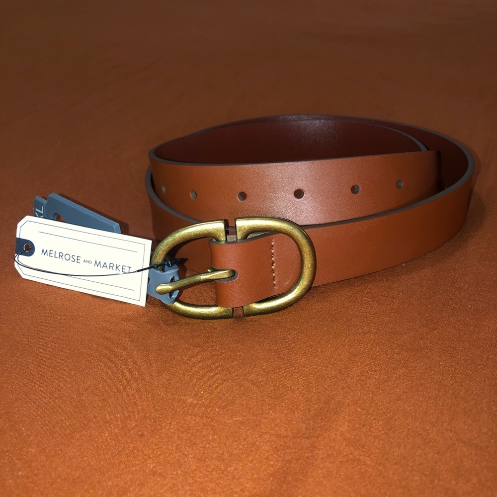 NWT Melrose and Market Double Buckle Leather Belt